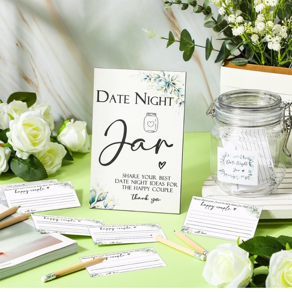 114 pcs bridal shower games include date night jar wooden sign 100 cards (30) - Picture 5 of 7